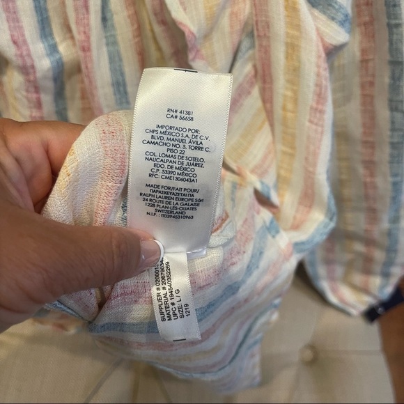 AK:  NWT Chaps "Paige" Beach Stripe Top Sz L - Picture 7 of 11